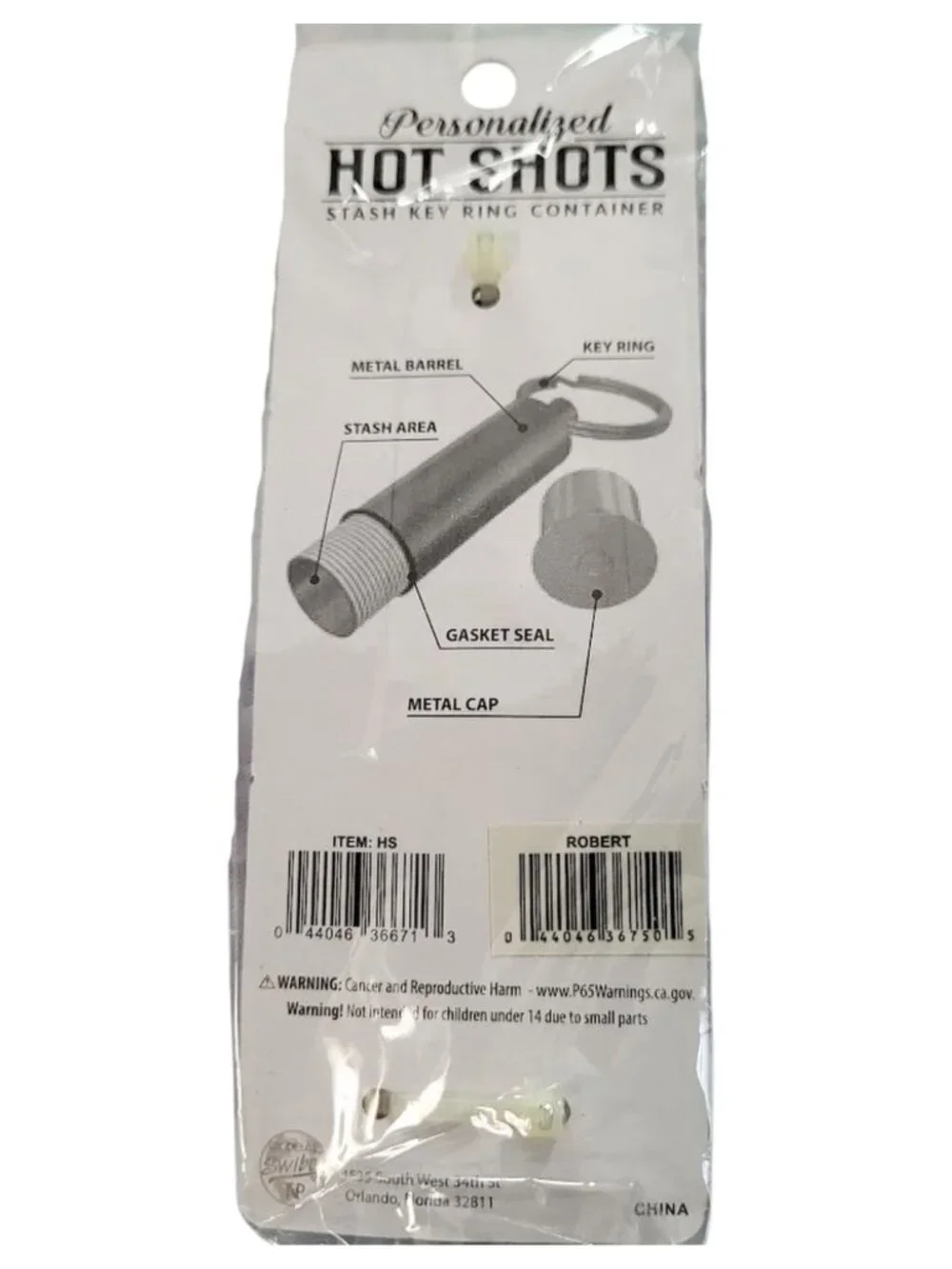 SWIBCO Personalized Hot Shots Gray Stash ROBERT - New In Package